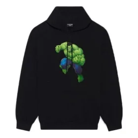 Φούτερ με κουκούλα Balenciaga x Marvel Hulk, μέτρια εφαρμογή «Μαύρο» 600583TLV581000