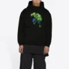 Φούτερ με κουκούλα Balenciaga x Marvel Hulk, μέτρια εφαρμογή «Μαύρο» 600583TLV581000