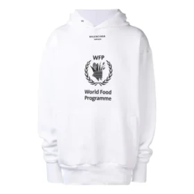 Φούτερ με κουκούλα Balenciaga x World Food Programme «Λευκό Μαύρο» 541870TCV343307
