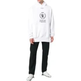 Φούτερ με κουκούλα Balenciaga x World Food Programme «Λευκό Μαύρο» 541870TCV343307