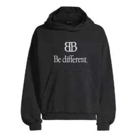 Φούτερ με κουκούλα BB Be Different Popover «Μαύρο Λευκό» 720406TNVB41070