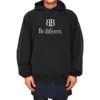 Φούτερ με κουκούλα BB Be Different Popover «Μαύρο Λευκό» 720406TNVB41070