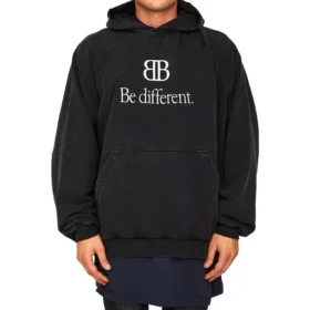 Φούτερ με κουκούλα BB Be Different Popover «Μαύρο Λευκό» 720406TNVB41070