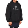 Φούτερ με κουκούλα BB Be Different Popover «Μαύρο Λευκό» 720406TNVB41070