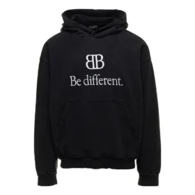Φούτερ με κουκούλα BB Be Different Popover «Μαύρο Λευκό» 720426TNVV11070