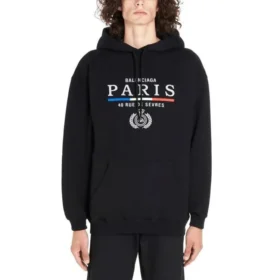 Φούτερ με κουκούλα BB Paris Flag από βαμβάκι «Μαύρο» 570811TGV681000