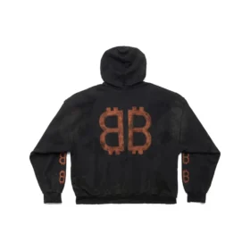 Φούτερ με κουκούλα Crypto, μεσαία εφαρμογή «Black Faded» 742603TOVN71055