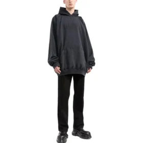 Φούτερ με κουκούλα Fashion Institute Oversized «Washed Black» 697879TMVK18190