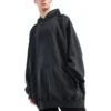 Φούτερ με κουκούλα Fashion Institute Oversized «Washed Black» 697879TMVK18190
