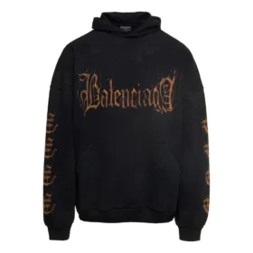 Φούτερ με κουκούλα Heavy Metal από βαμβάκι «Washed Black» 739024-TOVD8-1055
