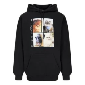 Φούτερ με κουκούλα I Love Cats «Μαύρο» 570811TJVG91000