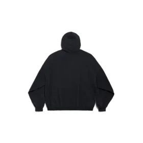 Φούτερ με κουκούλα I Love Paris Balenciaga, φαρδιά εφαρμογή “Black Faded” 803265TRVM61041