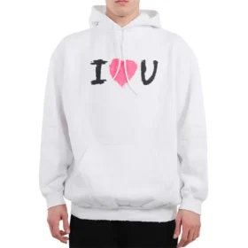 Φούτερ με κουκούλα «I Love U» «Λευκό» 570811TJVL69040