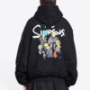 Φούτερ με κουκούλα και επένδυση Balenciaga x The Simpsons «Μαύρο» 657115TLVG71000