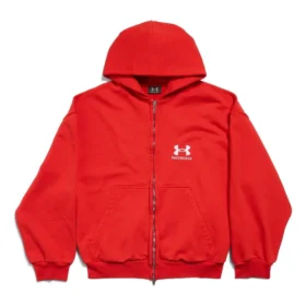Φούτερ με κουκούλα και φερμουάρ Balenciaga x Under Armour «Red White» 803264TRVB86540