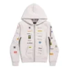 Φούτερ με κουκούλα και φερμουάρ Business English «Off White» 788243TQVH69016