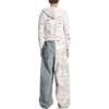 Φούτερ με κουκούλα και φερμουάρ Business English «Off White» 788243TQVH69016