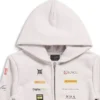 Φούτερ με κουκούλα και φερμουάρ Business English «Off White» 788243TQVH69016