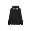 Φούτερ με κουκούλα και ριγέ μανίκια Sporty B, Oversized “Μαύρο Λευκό” 704023TMVG23869