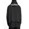 Φούτερ με κουκούλα και ριγέ μανίκια Sporty B, Oversized “Μαύρο Λευκό” 704023TMVG23869