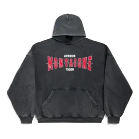 Φούτερ με κουκούλα Montaigne Large Fit «Black Faded» 803265TRVN21048