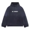 Φούτερ με κουκούλα No Comment, φαρδιά γραμμή «Navy Blue» 674986TLVG43967