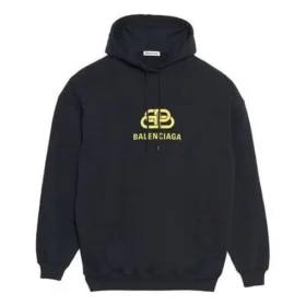 Φούτερ με κουκούλα Oversized Interlocked BB «Μαύρο-Κίτρινο» 578138TEV191361