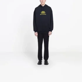 Φούτερ με κουκούλα Oversized Interlocked BB «Μαύρο-Κίτρινο» 578138TEV191361
