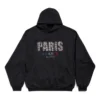Φούτερ με κουκούλα Paris Strass, φαρδιά εφαρμογή “Μαύρο” 803265TRVL41000