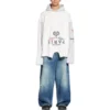 Φούτερ με κουκούλα Paris Upside Down Oversized “White” 698156TMVD19000