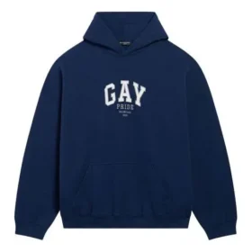 Φούτερ με κουκούλα Pride, φαρδιά γραμμή “Navy” 651799TLV548561