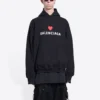 Φούτερ με κουκούλα Qixi Wide Fit “Black” 674986TLVC21070