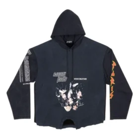 Φούτερ με κουκούλα Speed Hunters Upside Down Oversized «Black Faded» 698156TMVD11000