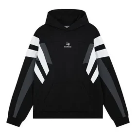 Φούτερ με κουκούλα Sporty B Tracksuit «Μαύρο Γκρι Λευκό» 675322TLVA31150