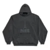 Φούτερ με κουκούλα «The Capital Of Fashion» Large Fit «Black Faded» 803265TRVN41048