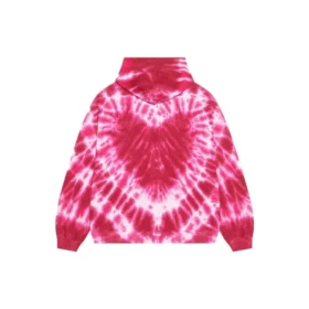 Φούτερ με κουκούλα Tie-Dye για την Ημέρα του Αγίου Βαλεντίνου, φαρδιά γραμμή “Red” 675003TLVI86802