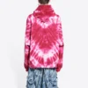 Φούτερ με κουκούλα Tie-Dye για την Ημέρα του Αγίου Βαλεντίνου, φαρδιά γραμμή “Red” 675003TLVI86802