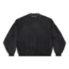 Φούτερ με τρύπες και στρογγυλό λαιμό, Oversized “Black Faded” 762718TPVD91055