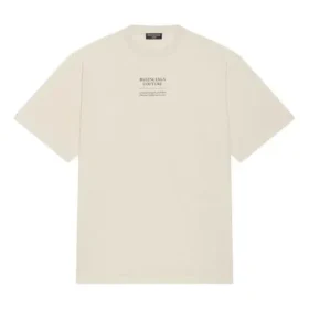 FW21 Couture Πουλόβερ με στρογγυλό λαιμό, τυπωμένα γράμματα σε τετράγωνο σχήμα, κοντά μανίκια, μπεζ 651795TJV900905