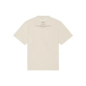 FW21 Couture Πουλόβερ με στρογγυλό λαιμό, τυπωμένα γράμματα σε τετράγωνο σχήμα, κοντά μανίκια, μπεζ 651795TJV900905