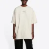 FW21 Couture Πουλόβερ με στρογγυλό λαιμό, τυπωμένα γράμματα σε τετράγωνο σχήμα, κοντά μανίκια, μπεζ 651795TJV900905