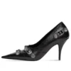 Γόβες Cagole 90mm «Black Arena Lambskin» 714252WAD4E1081