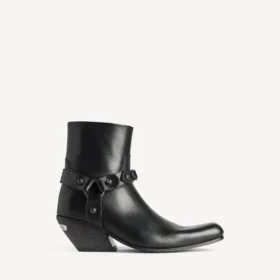 Γυναικεία μποτάκια Memphis με λουράκι σε μαύρο χρώμα