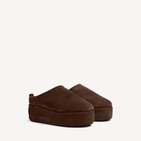 Γυναικεία Mules Alaska Soft με πλατφόρμα σε ανοιχτό χρώμα εσπρέσο
