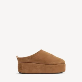Γυναικεία Mules Alaska Soft με πλατφόρμα σε καφέ/λευκό