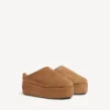 Γυναικεία Mules Alaska Soft με πλατφόρμα σε καφέ/λευκό