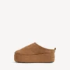 Γυναικεία Mules Alaska Soft με πλατφόρμα σε καφέ/λευκό