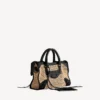 Γυναικεία τσάντα Le City, μικρό μέγεθος, σε φυσικό/μαύρο χρώμα
