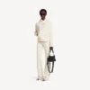 Γυναικείο φούτερ με κουκούλα Balenciaga Back Medium Fit σε κρεμ χρώμα