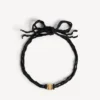 Γυναικείο κολιέ τύπου choker με νανοκορδέλα σε μαύρο/γυαλιστερό χρυσό